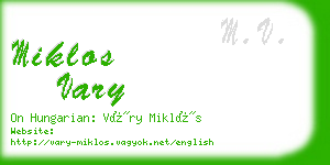 miklos vary business card